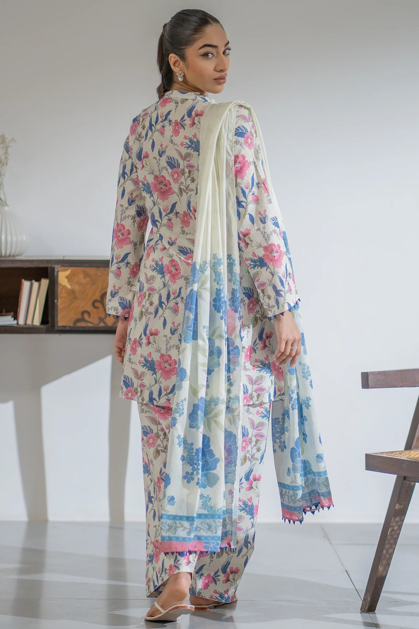 EGO Viscose Digital Printed 3-Pc Suit