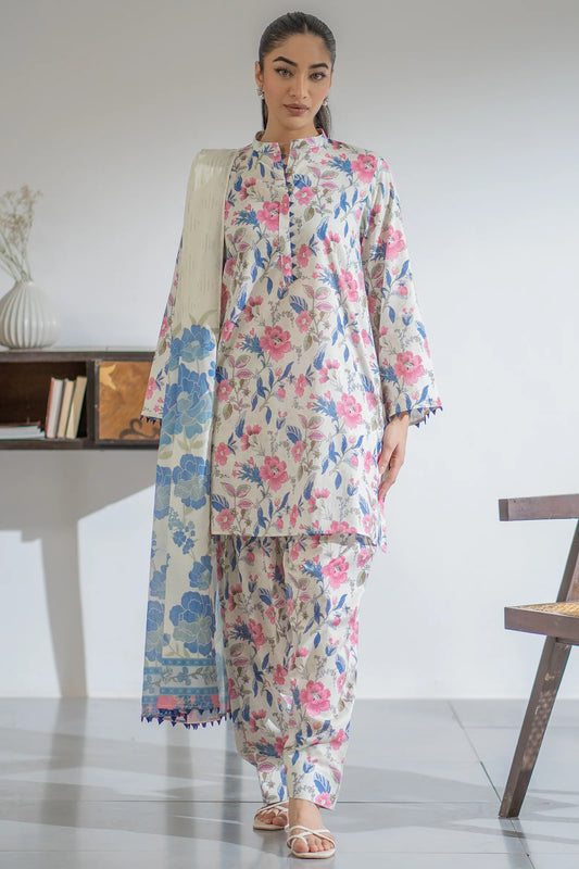 EGO Viscose Digital Printed 3-Pc Suit