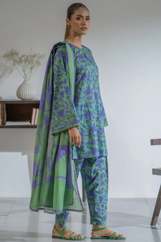 EGO Viscose Digital Printed 3-Pc Suit