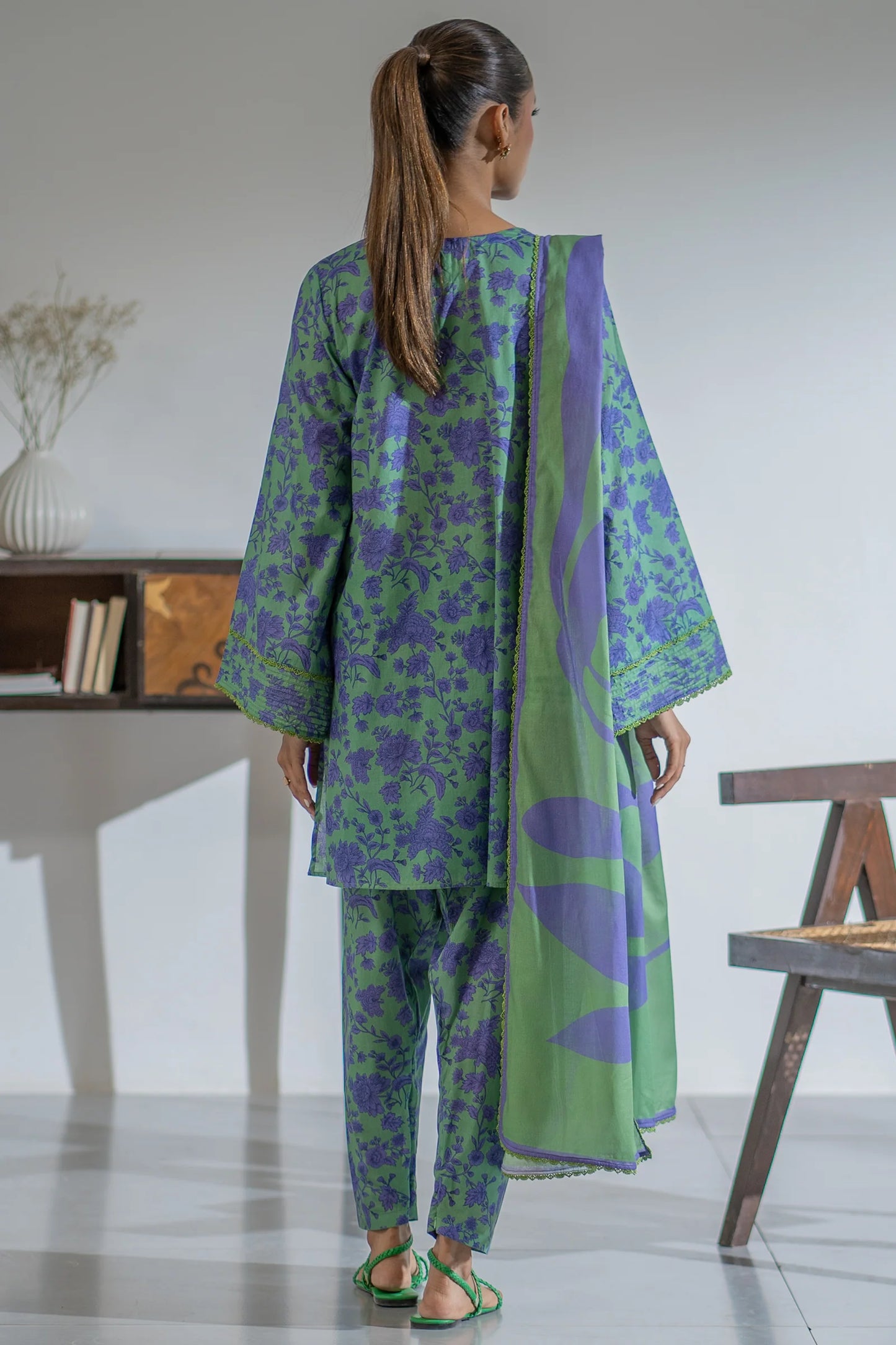 EGO Viscose Digital Printed 3-Pc Suit