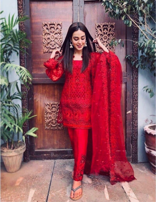 ZAINAB CHOTANI Net Fancy War 3-Pc Suit