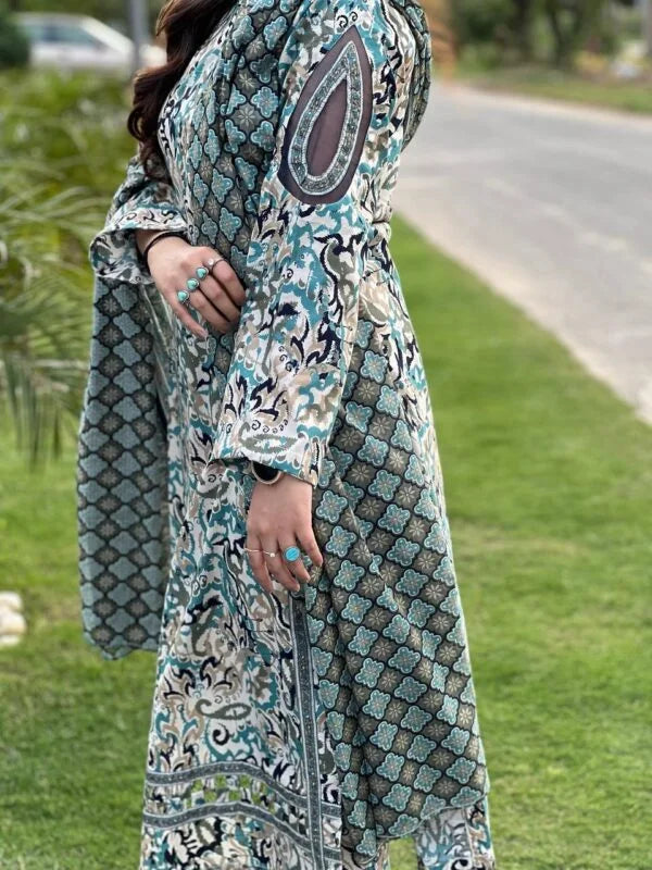 BIN SAEED Stylish Digital Khaddar 3-Pc Suit