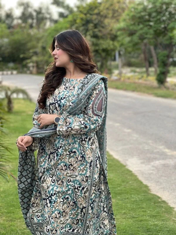 BIN SAEED Stylish Digital Khaddar 3-Pc Suit