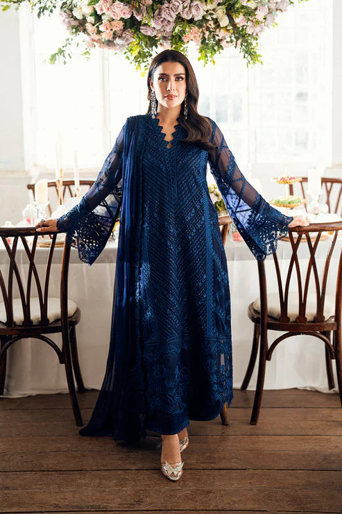 AZURE CHIFFON Luxury Fancy 3-Pc Suit