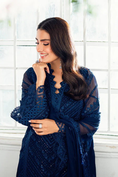 AZURE CHIFFON Luxury Fancy 3-Pc Suit
