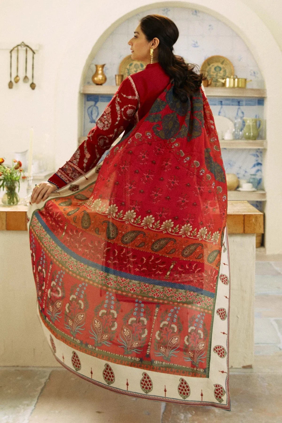 ZARA SHSHJAHAN Dhanak Embroidered 3-Pcs