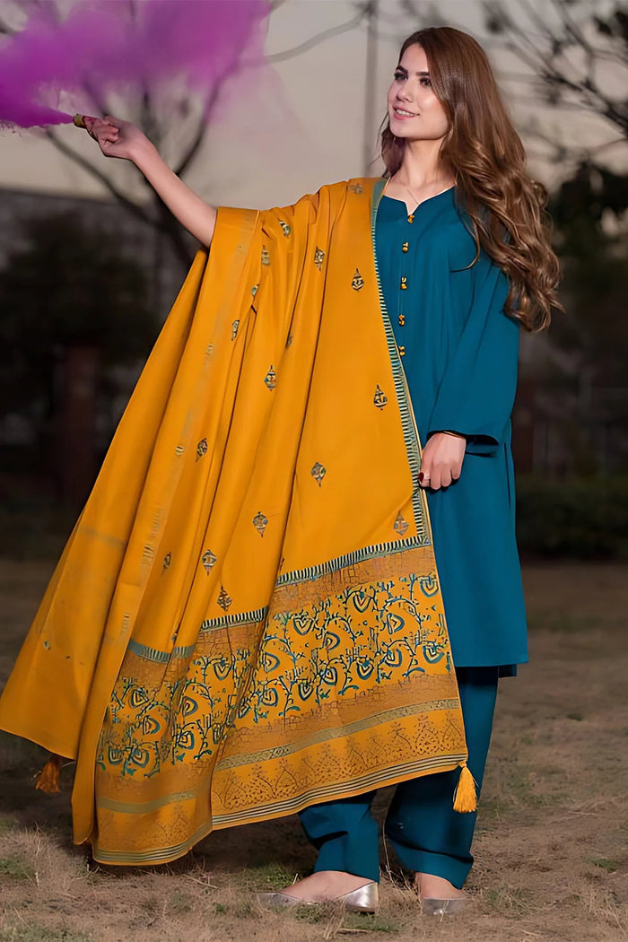 KAYSERIA Premium Dhanak 3-Pc Suit