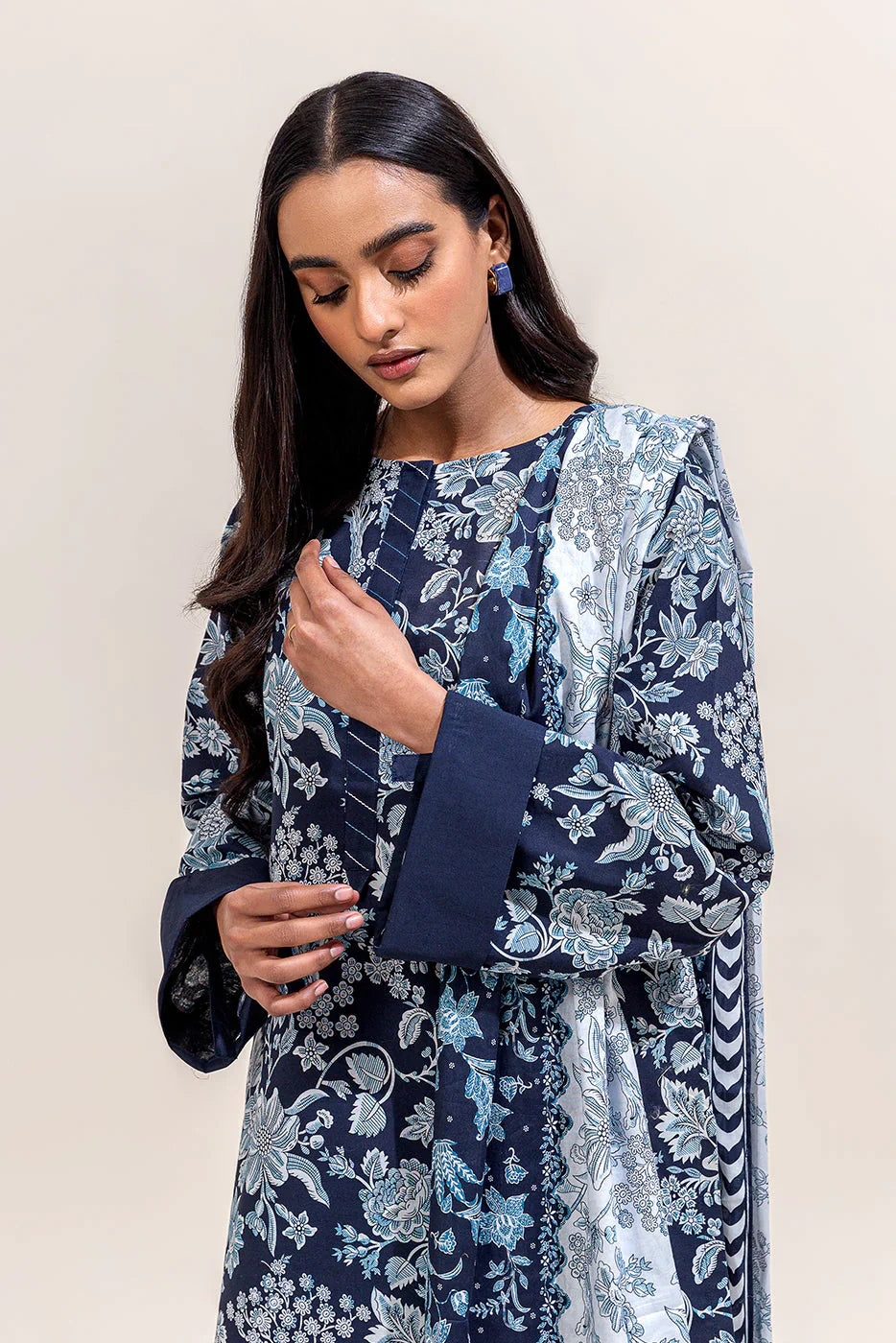 BEECHTREE Printed Lawn 3-Pcs  Suit