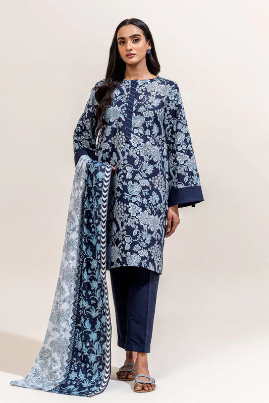 BEECHTREE Printed Lawn 3-Pcs  Suit