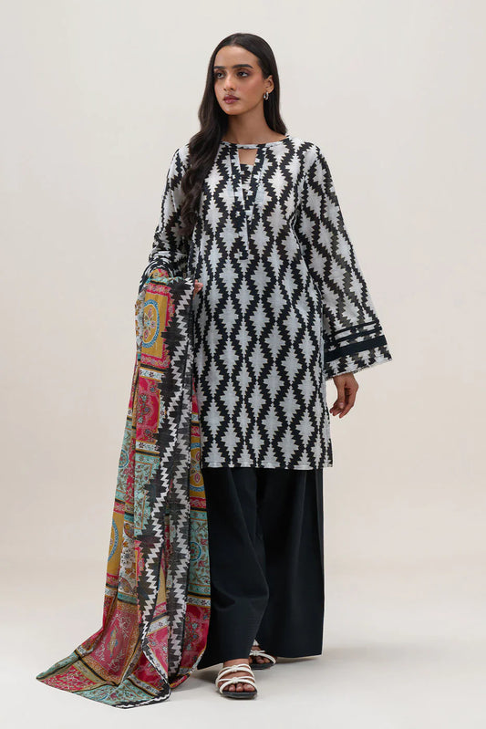 BEECHTREE Printed Lawn 3-Pcs  Suit