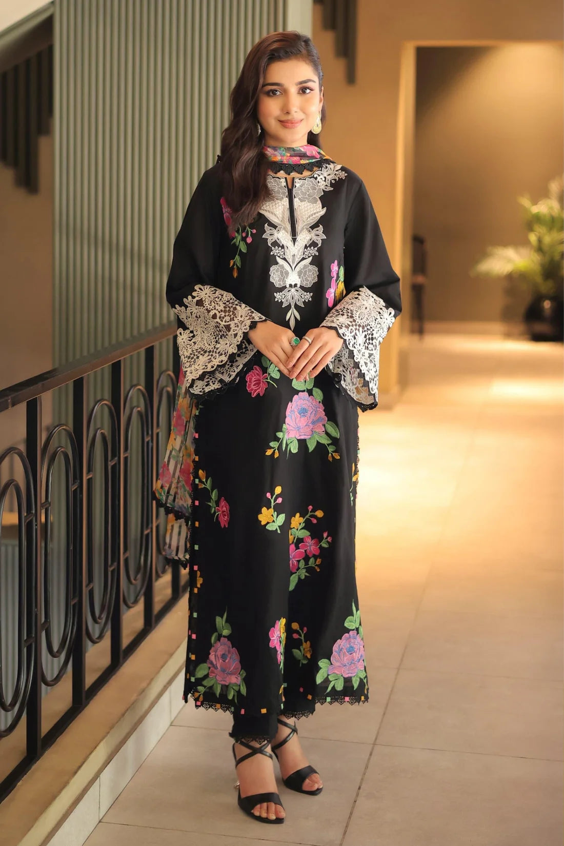 ANEELA Luxury Embroidered 3-Pc Suit