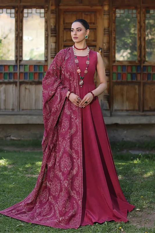 BREEZE Luxury Embroidered Dhanak 3-Pc Suit