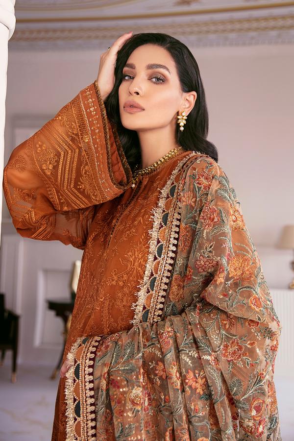 BAROQUE CHIFFON/NET 3-Pcs Suit