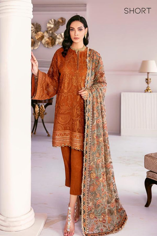 BAROQUE CHIFFON/NET 3-Pcs Suit
