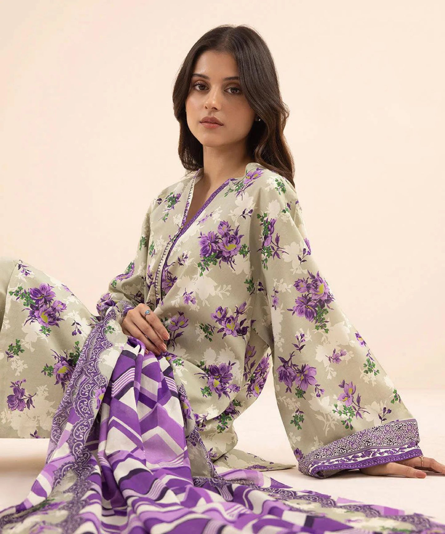 SAPPHIRE Premium Printed Khadar Vol 3-Pc Suit
