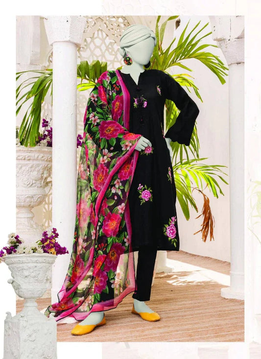 JUNAID JAMSHED Dhanak Luxury Embroidered 3-Pcs