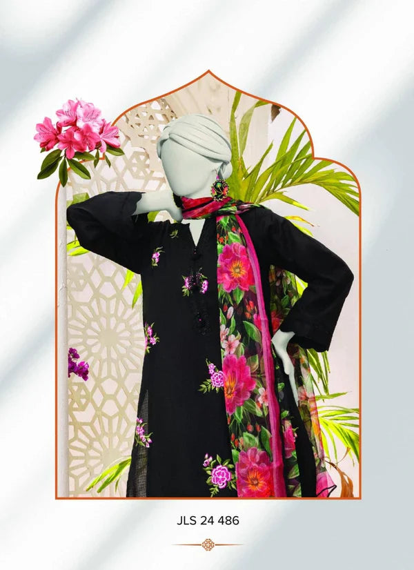 JUNAID JAMSHED Dhanak Luxury Embroidered 3-Pcs