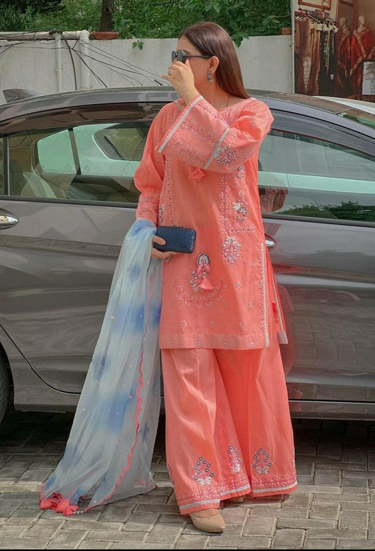Luxury Embroidered 3-Pcs Suit