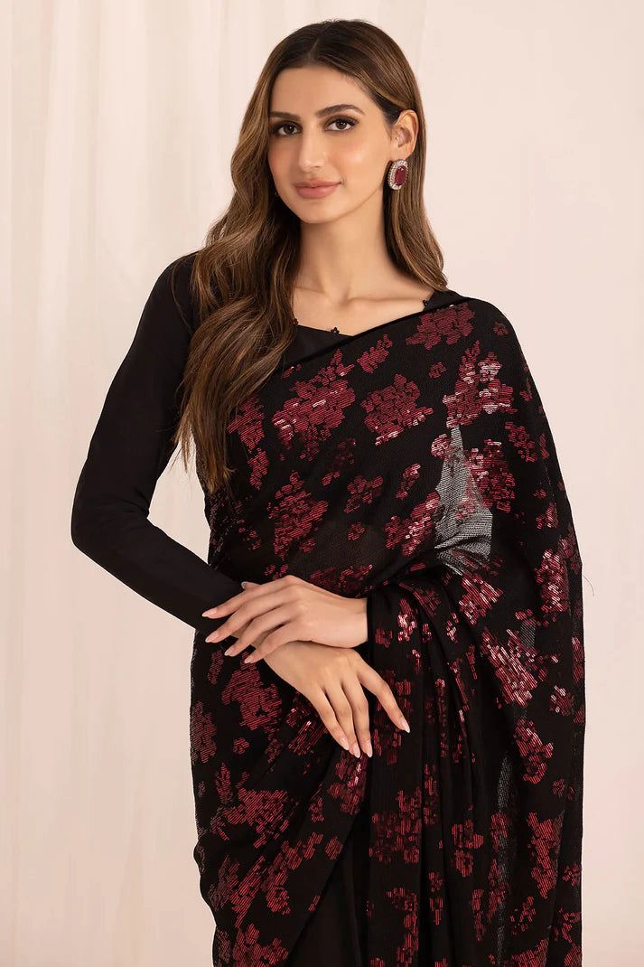 JAZMIN CHIFFON Luxury Black Saree
