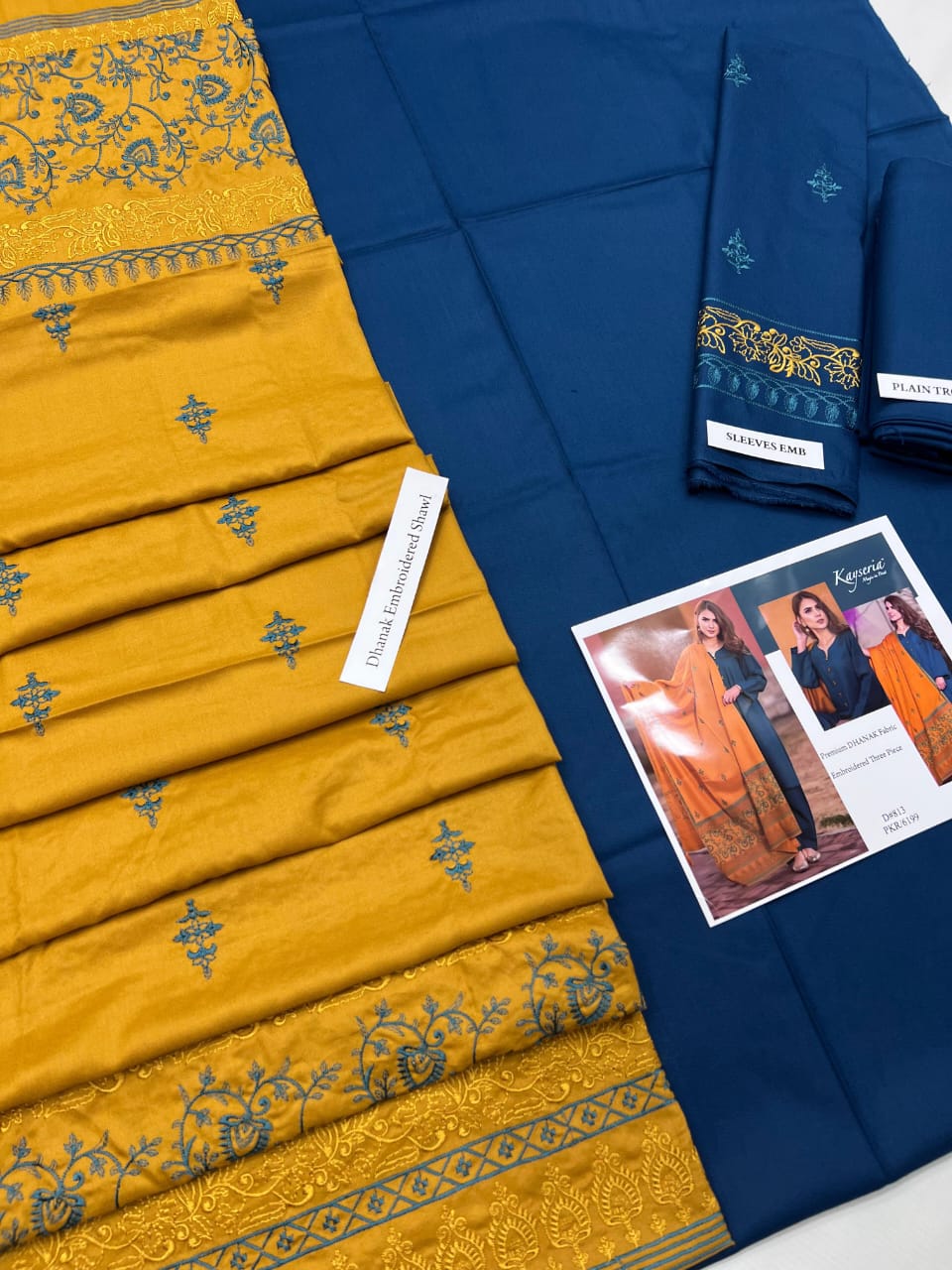 KAYSERIA Premium Dhanak 3-Pc Suit