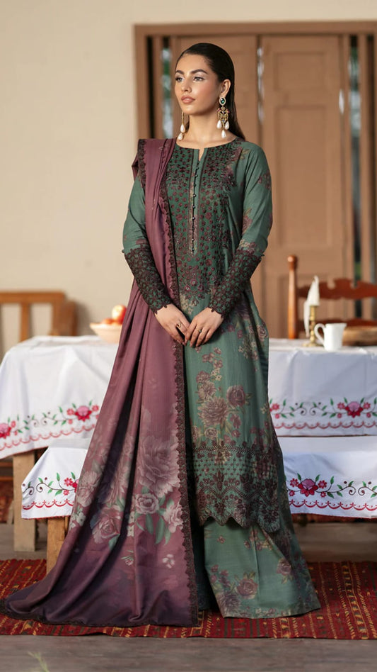 IZNIK Premium printed Embroidered lawn 3-Pcs