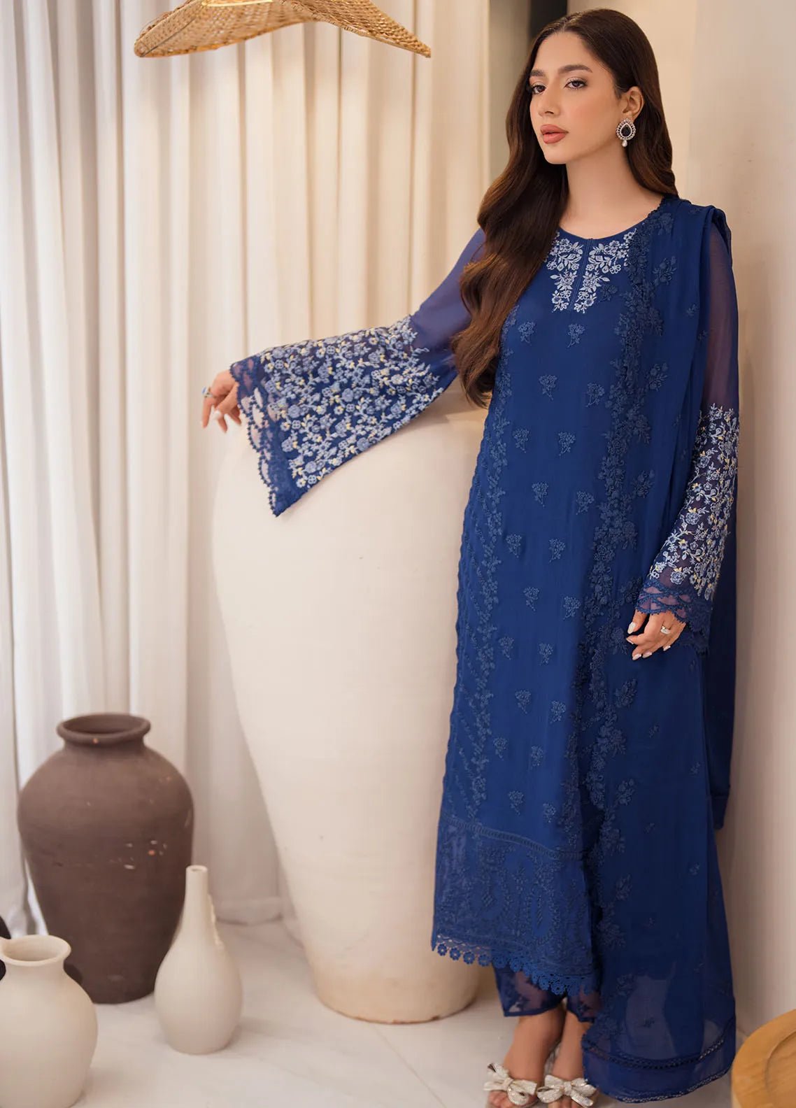 AZURE Festive Embroidered 3-Pcs Suit