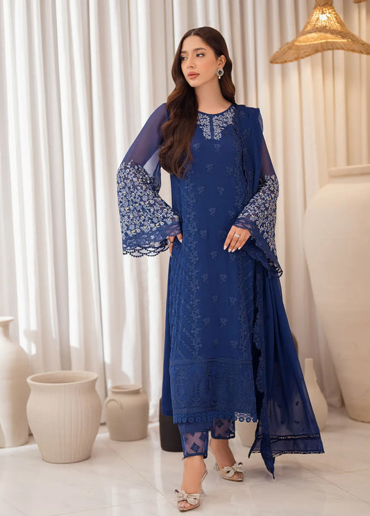 AZURE Festive Embroidered 3-Pcs Suit