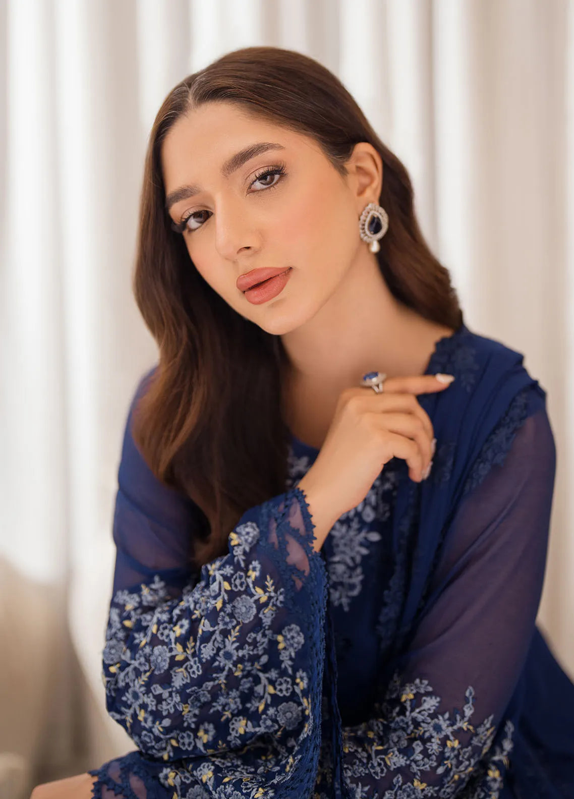 AZURE Festive Embroidered 3-Pcs Suit