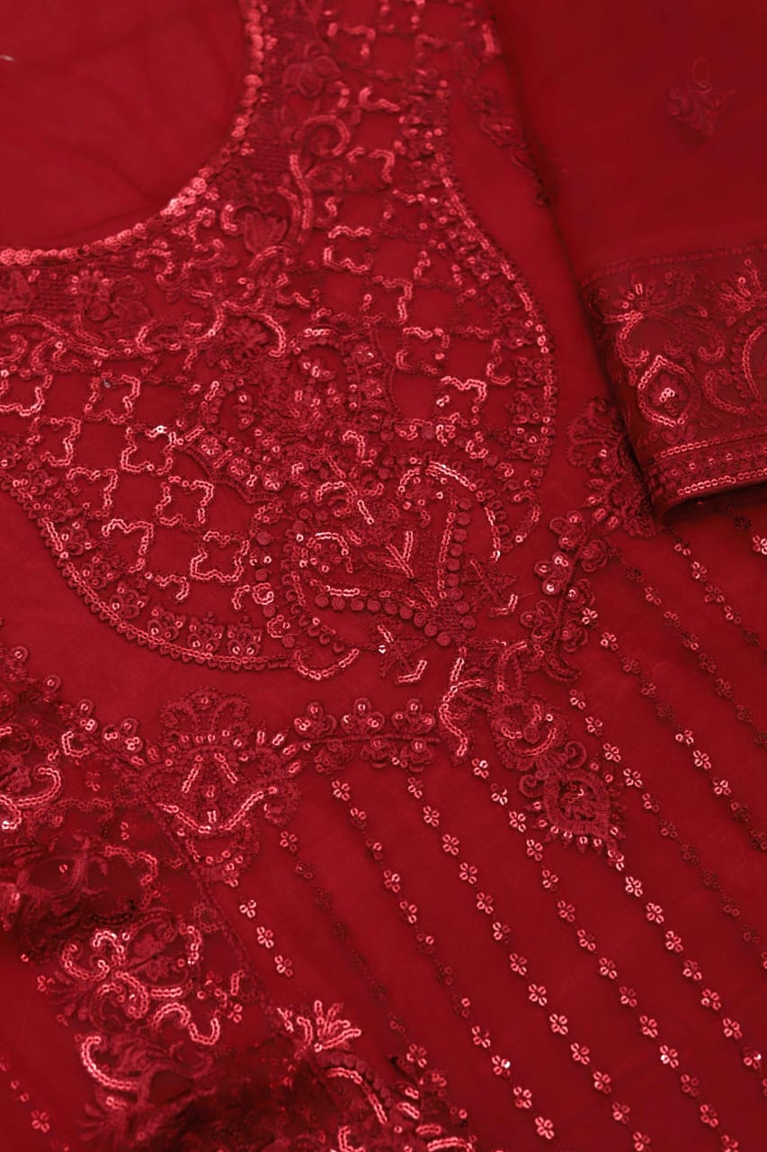 MEERAS BY IMROZIA Serene Organza Fancy 3-Pcs