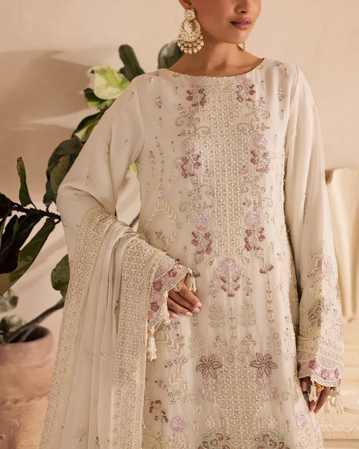 EMAN ADEEL Chiffon Heavy Embroidered 3-Pcs