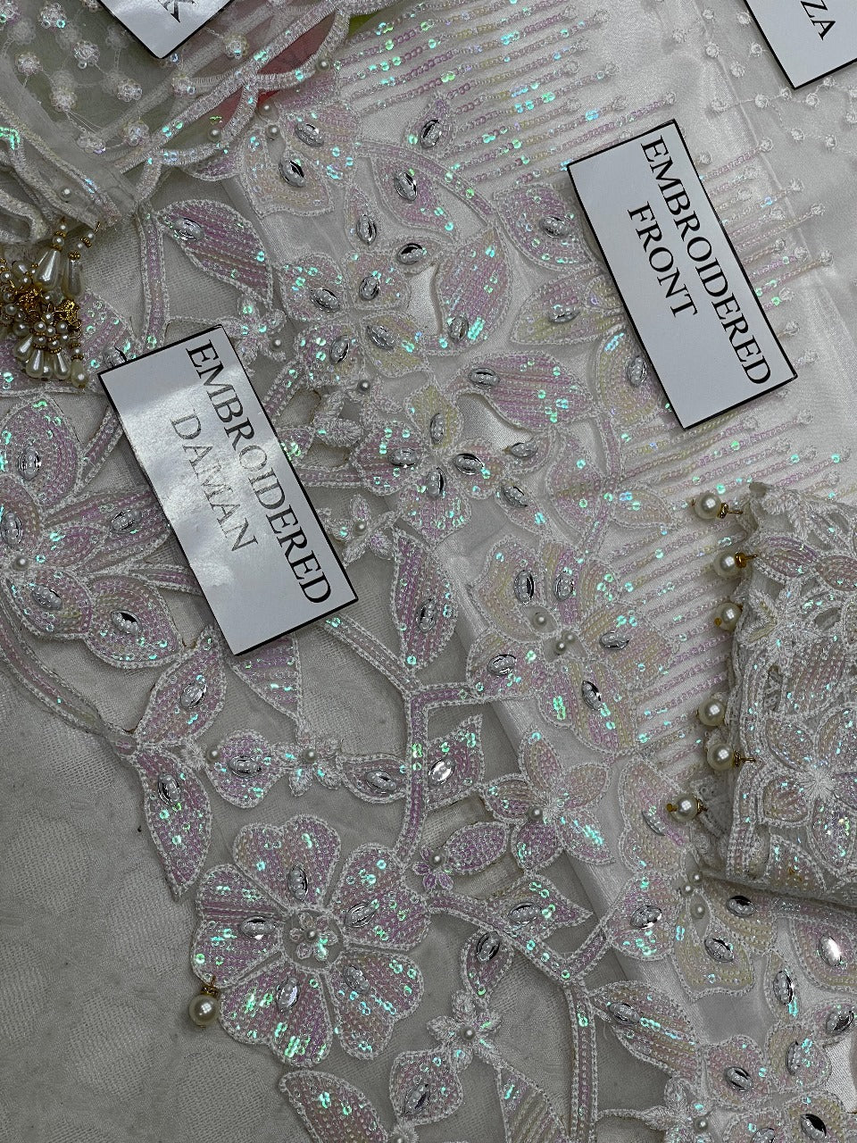 BAROQUE Embroidered Organza 3-Pcs