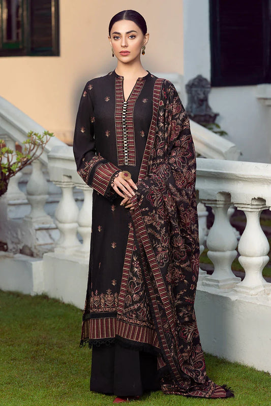 BAREEZE Luxury Embroidered Dhanak 3-Pcs