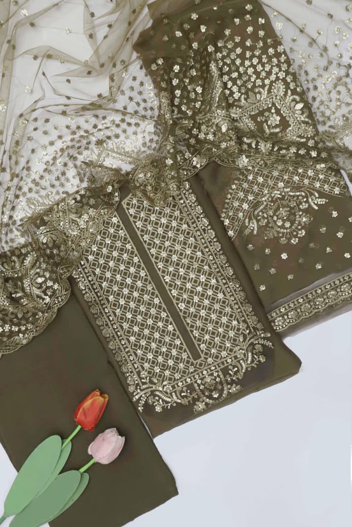 BAROQUE Fancy Embroidered 3-Pcs