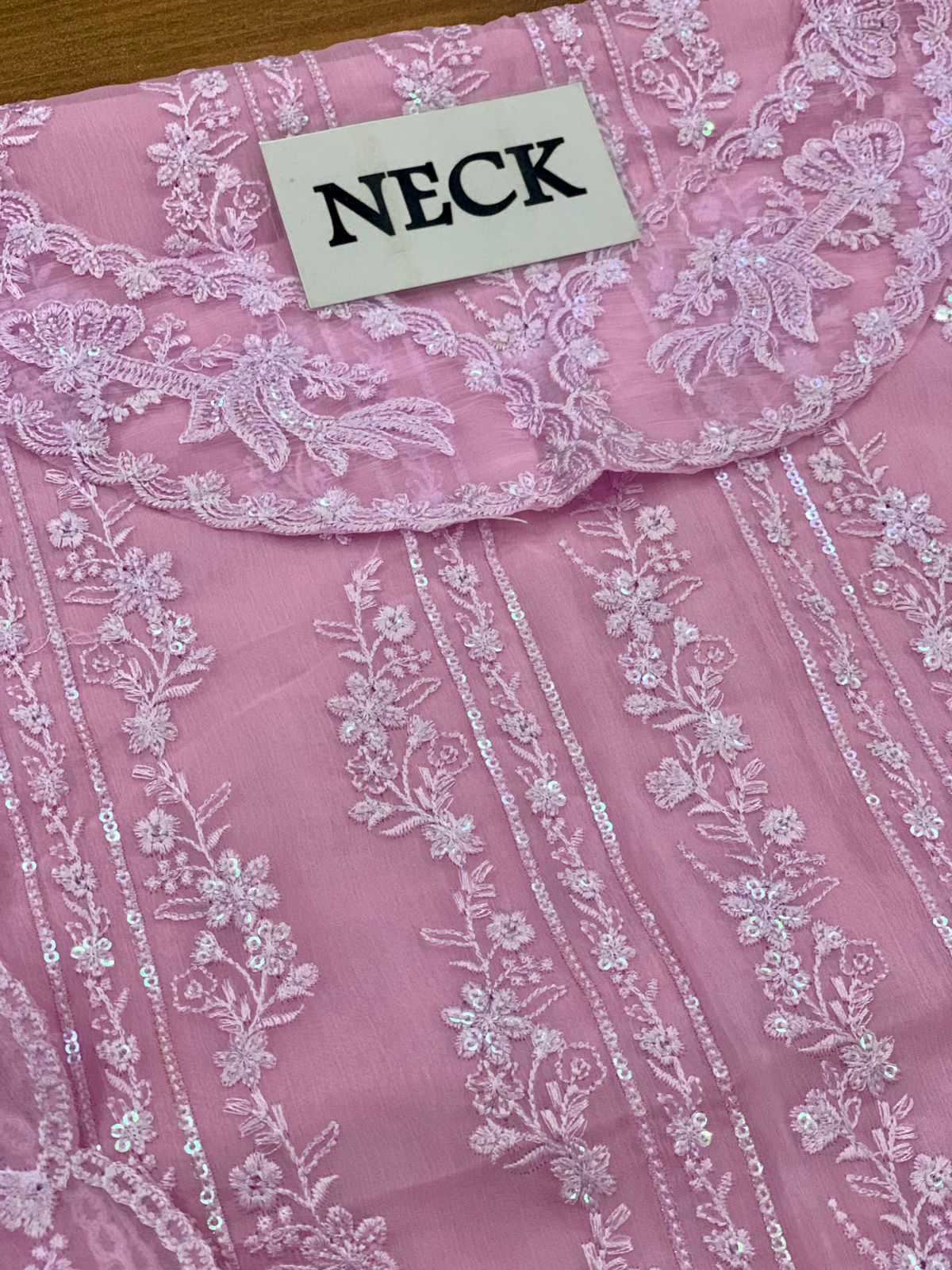 AZURE CHIFFON  Heavy Embroidered 3-pcs