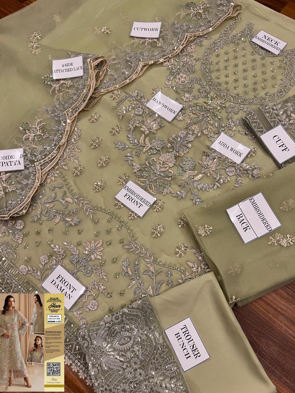 HEER'S Organza Fancy Wear 3-Pc Suit