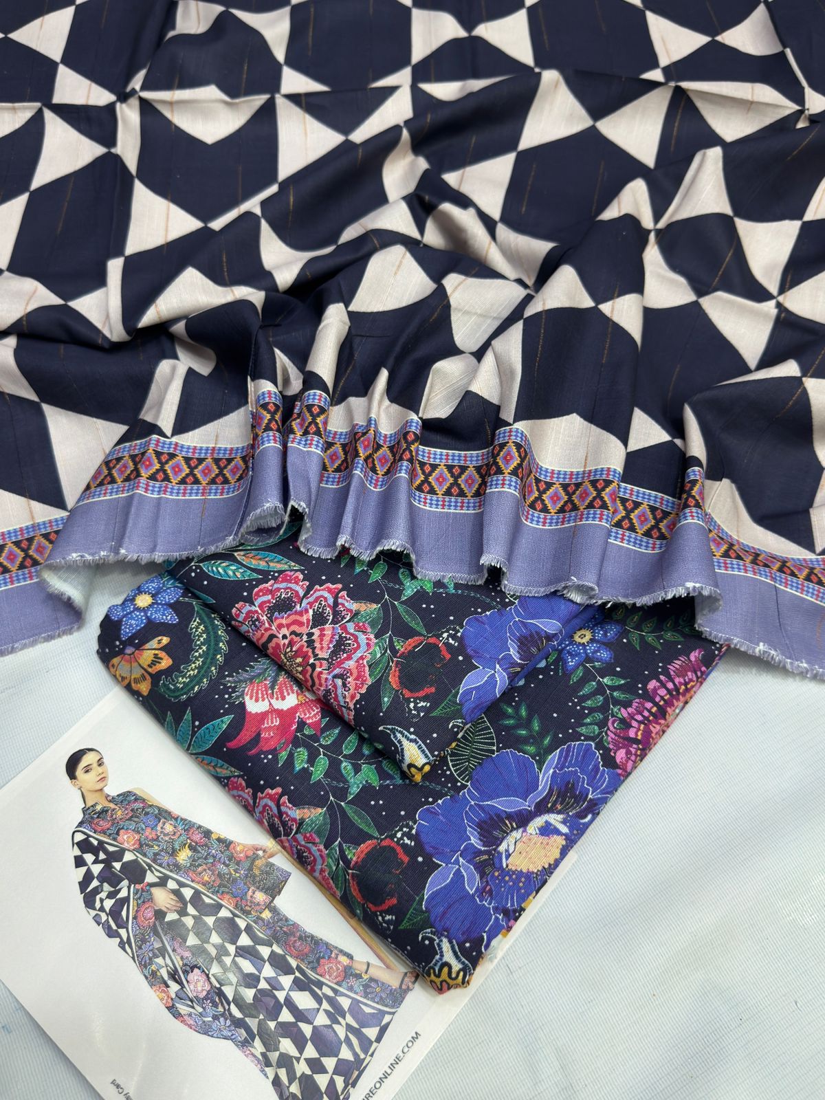 SAPPHIRE Premium Printed Khadar Vol 3-Pc Suit