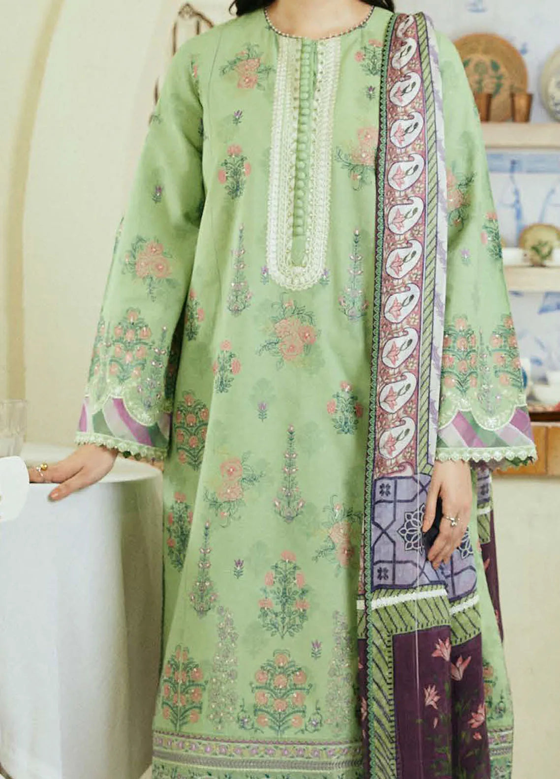 COCO By ZARA SHAHJAHAN Embroidered Dhanak 3-Pcs
