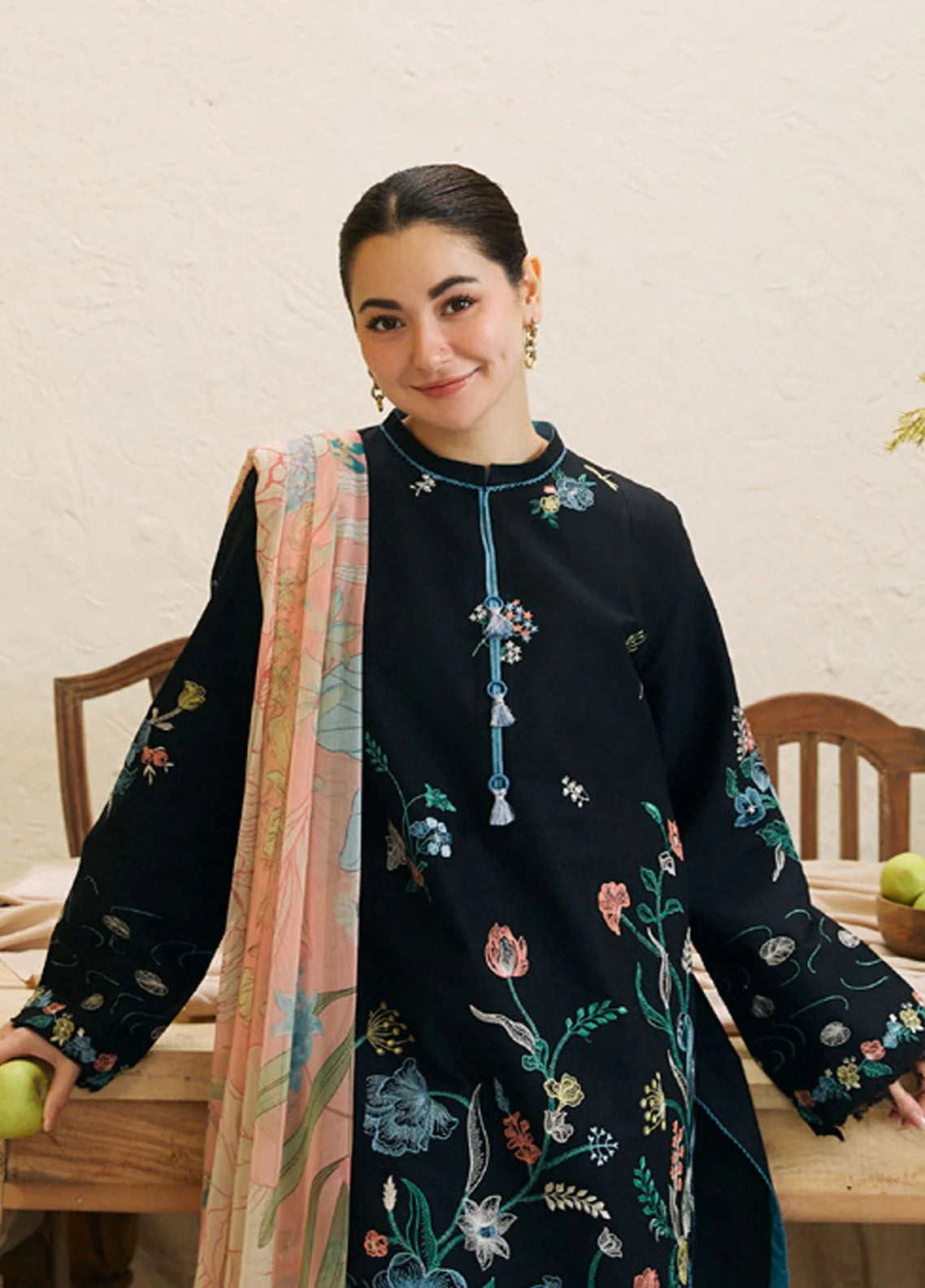 ZARA SHAHJAHAN Embroidered Linen 3-Pc Suit