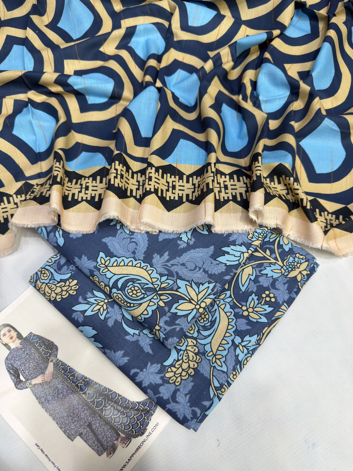 SAPPHIRE Premium Khadar Vol 3-Pc Suit