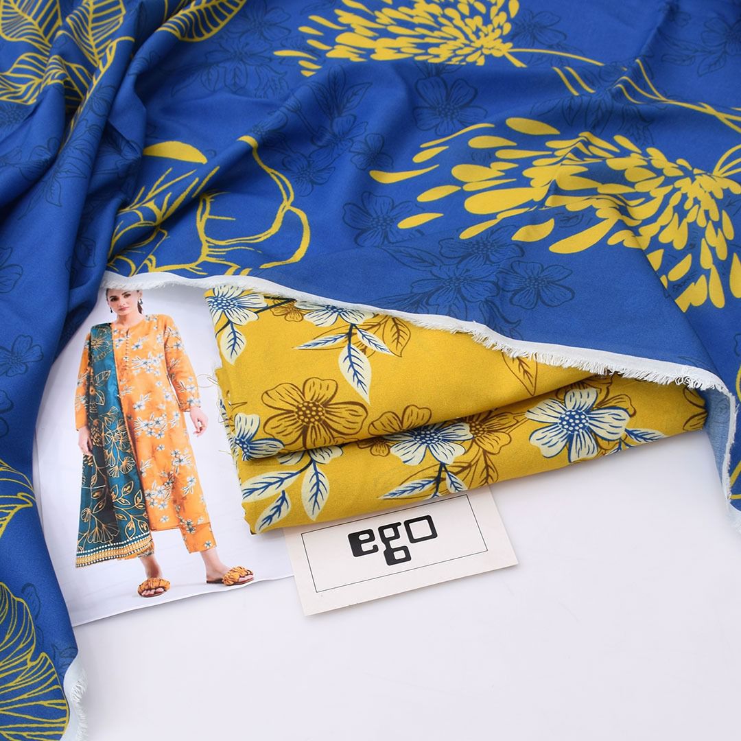 EGO Viscose Digital Printed 3-Pc Suit