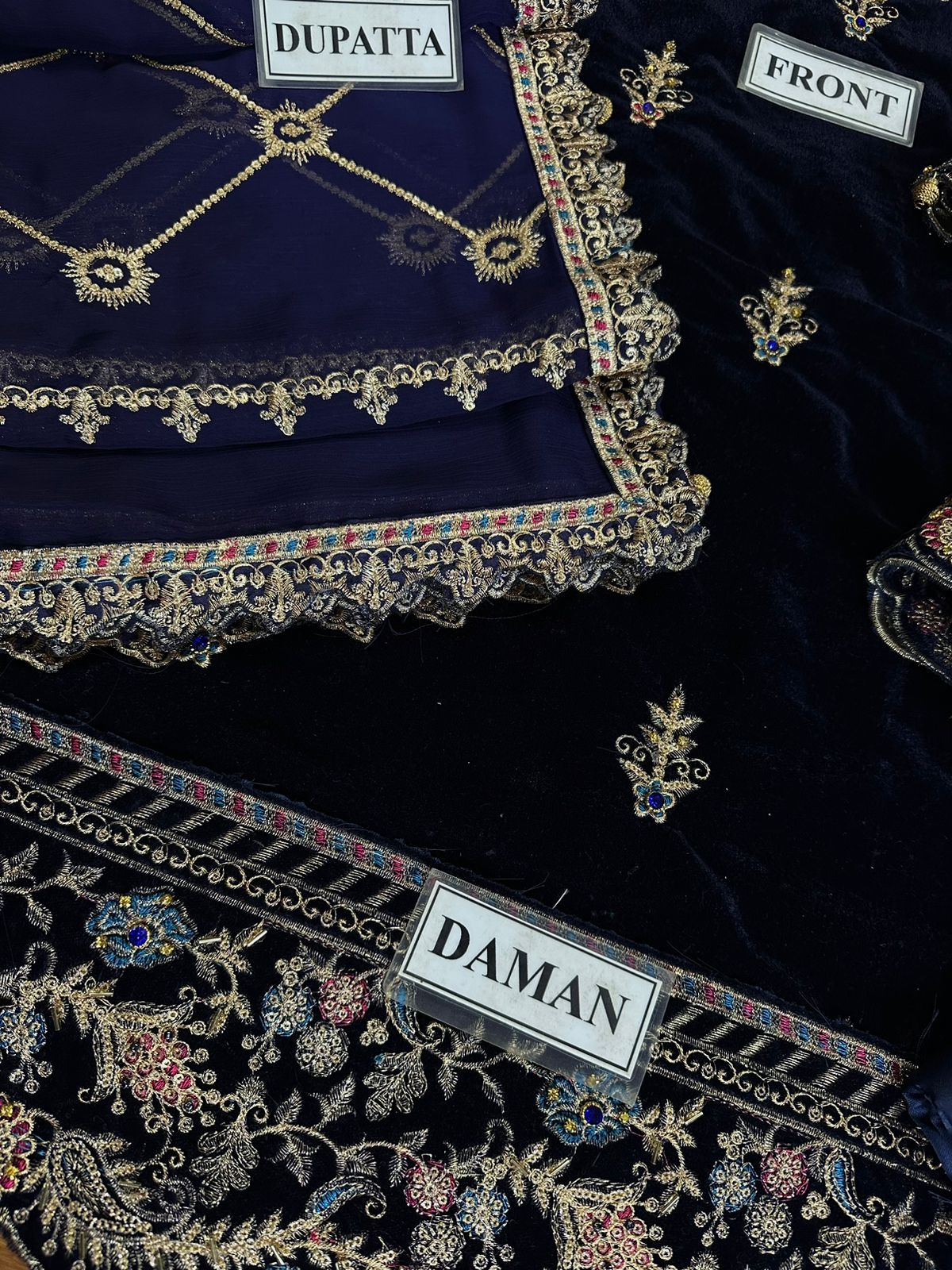 EMAAN ADEEL Satin Silk Wedding 3-Pcs