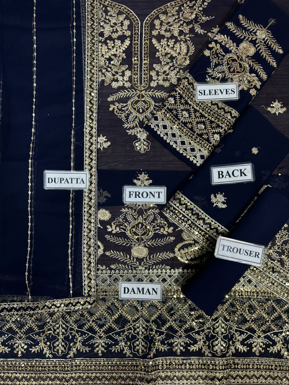 ASIM JOFA Chiffon Embroidered Fancy 3-Pc Suit