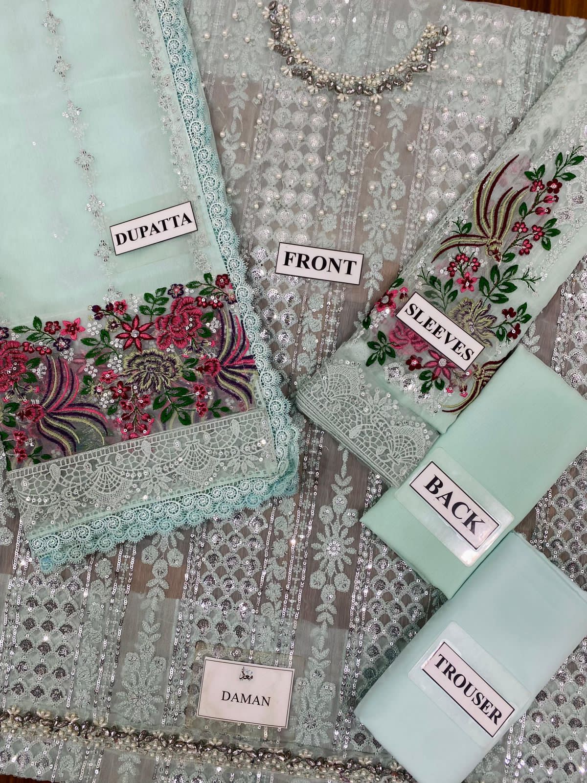 MARIA B Chiffon Heavy Embroidered Fancy 3-Pcs
