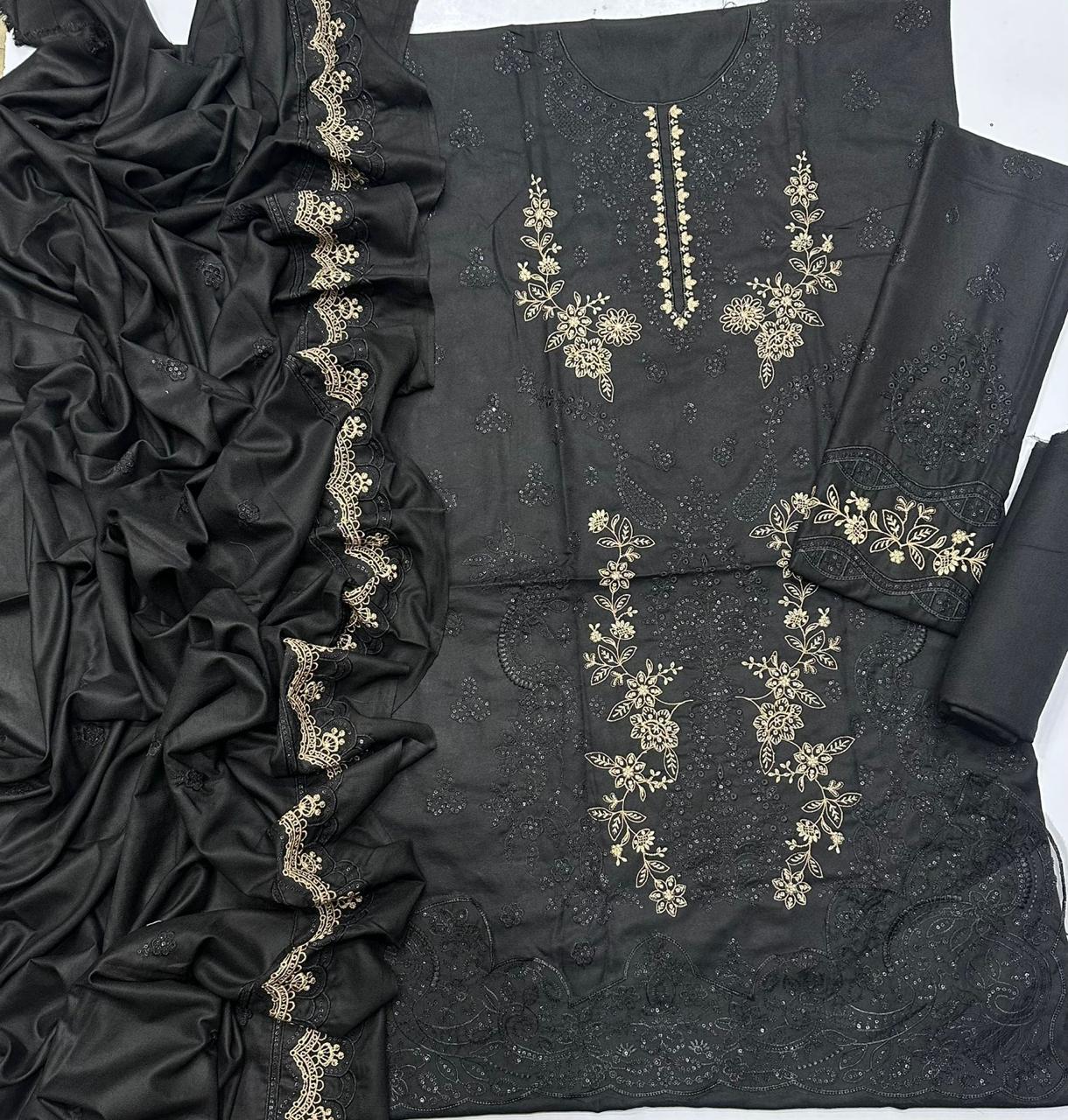 MARIA.B Luxury Embroidered Dhanak 3-Pcs