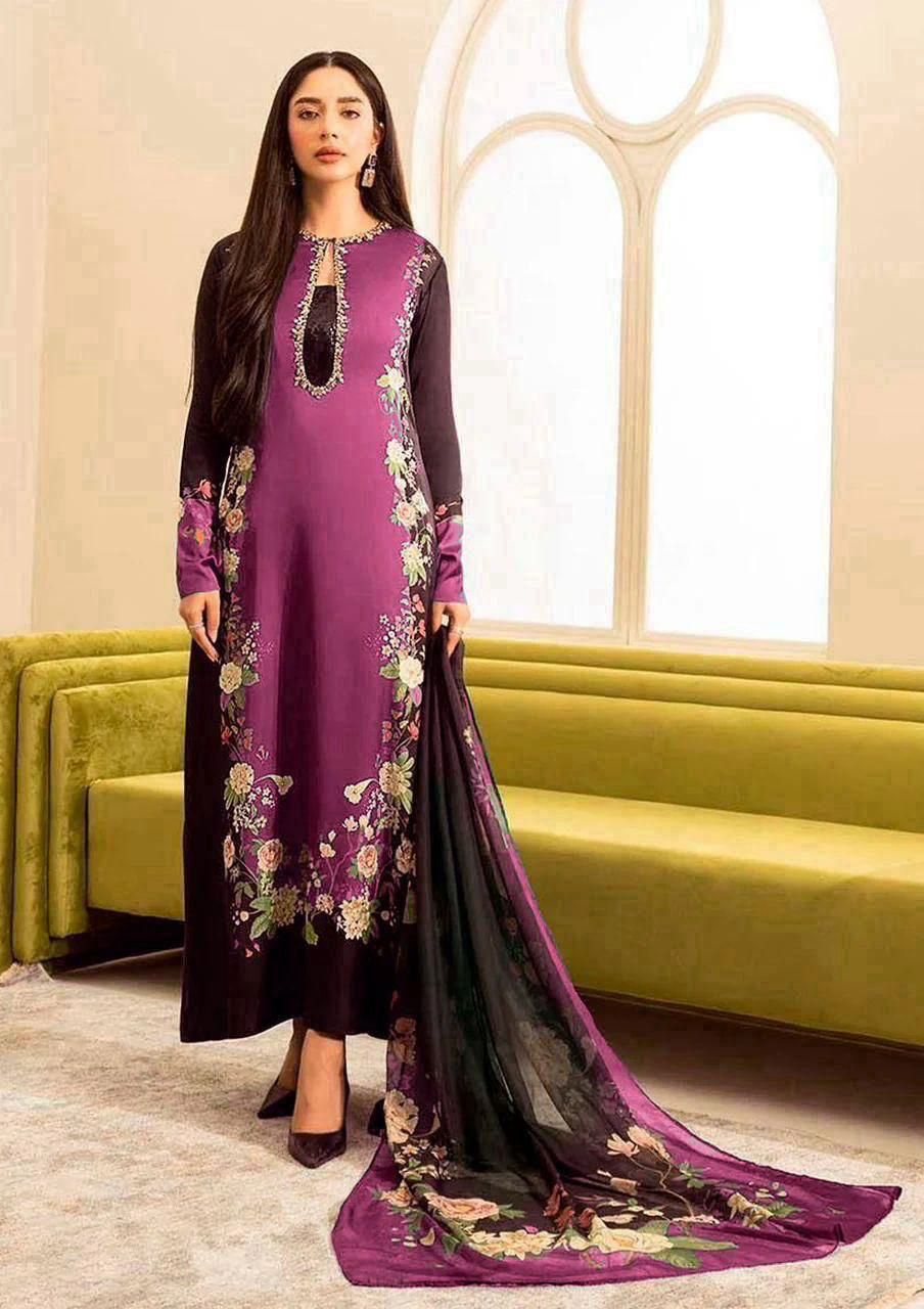 NISHAT | Pure Silk  3-Pcs Suit