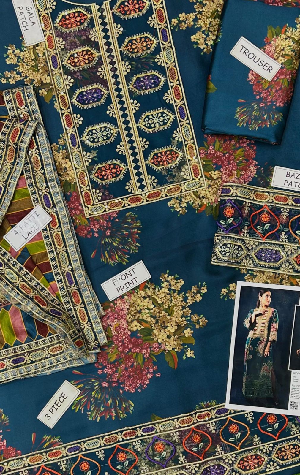 ANEELA Heavy Embroidered Silk  3-Pcs
