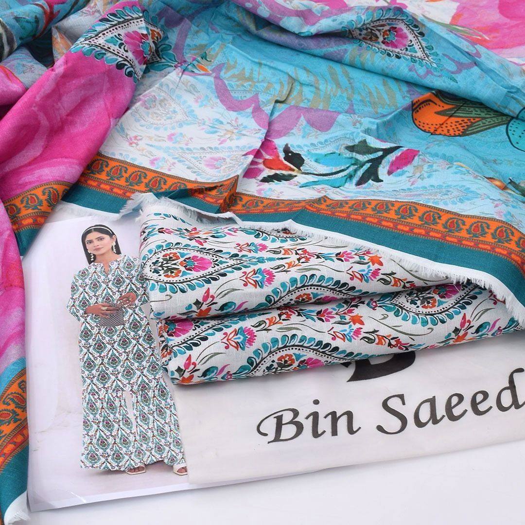 BIN SAEED Stylish Digital Khaddar 3-Pc Suit