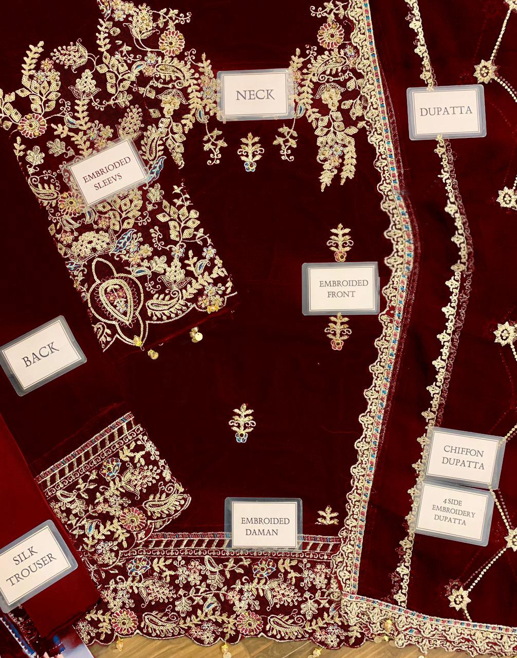 EMAAN ADEEL Satin Silk Wedding 3-Pcs