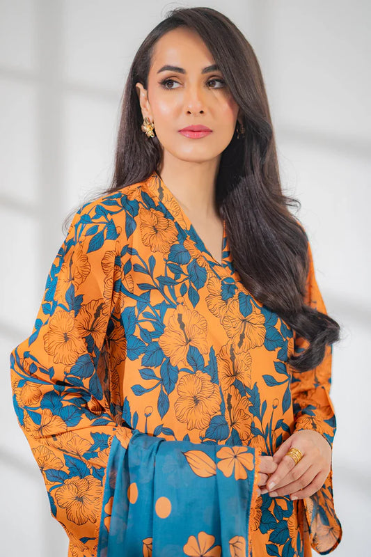 EGO Viscose Digital Printed 3-Pc Suit