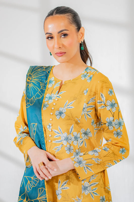 EGO Viscose Digital Printed 3-Pc Suit